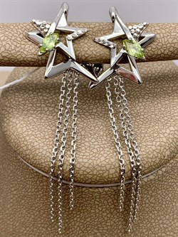 *Серьги Звёзды Хризолит арт. 02-4722-00-205-0200-69-225 вес 5,35 г - фото 278009 *Серьги Звёзды Хризолит арт. 02-4722-00-205-0200-69-225 вес 5,35 г - фото 278009