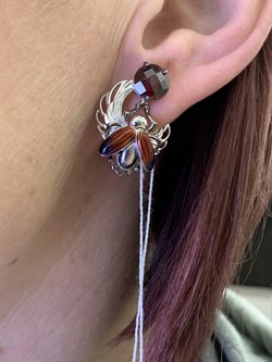 *Серьги Скарабеи Эмаль Фианит арт. 02-4778-00-404-0200-68-691 вес 8,15 г - фото 278042 *Серьги Скарабеи Эмаль Фианит арт. 02-4778-00-404-0200-68-691 вес 8,15 г - фото 278042