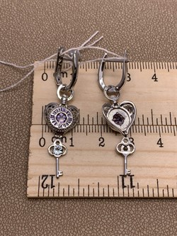 *Серьги Часы Аметист Топаз Эмаль арт. 02-4741-00-225-0200-69-510 вес 4,52 г - фото 278088 *Серьги Часы Аметист Топаз Эмаль арт. 02-4741-00-225-0200-69-510 вес 4,52 г - фото 278088