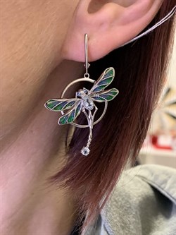 *Серьги Стрекозы Голубой Топаз Эмаль арт. 02-4781-00-201-0200-68-624 вес 7,95 г - фото 278166 *Серьги Стрекозы Голубой Топаз Эмаль арт. 02-4781-00-201-0200-68-624 вес 7,95 г - фото 278166