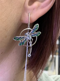 *Серьги Стрекозы Голубой Топаз Эмаль арт. 02-4781-00-201-0200-68-624 вес 7,95 г - фото 278167 *Серьги Стрекозы Голубой Топаз Эмаль арт. 02-4781-00-201-0200-68-624 вес 7,95 г - фото 278167