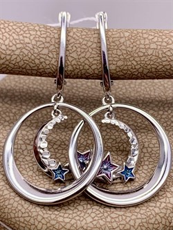 *Серьги Полумесяцы Эмаль арт. 02-4742-00-000-0200-69-030 вес 4,73 г - фото 278217 *Серьги Полумесяцы Эмаль арт. 02-4742-00-000-0200-69-030 вес 4,73 г - фото 278217