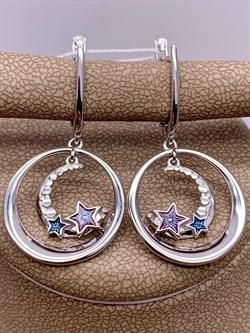 *Серьги Полумесяцы Эмаль арт. 02-4742-00-000-0200-69-030 вес 4,73 г - фото 278219 *Серьги Полумесяцы Эмаль арт. 02-4742-00-000-0200-69-030 вес 4,73 г - фото 278219