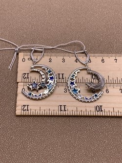 *Серьги Полумесяцы Эмаль арт. 02-4744-00-000-0200-69-466 вес 6,46 г - фото 278231