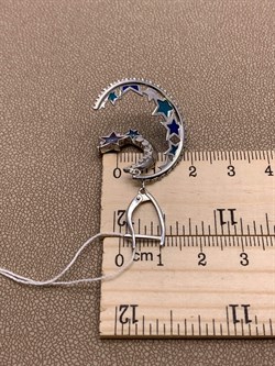 *Серьги Полумесяцы Эмаль арт. 02-4744-00-000-0200-69-466 вес 6,46 г - фото 278232