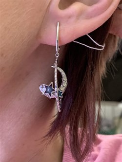 *Серьги Полумесяцы Эмаль арт. 02-4744-00-000-0200-69-466 вес 6,46 г - фото 278233