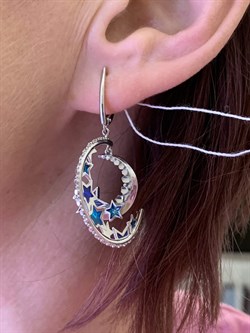 *Серьги Полумесяцы Эмаль арт. 02-4744-00-000-0200-69-466 вес 6,46 г - фото 278234