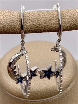 *Серьги Полумесяцы Эмаль арт. 02-4744-00-000-0200-69-466 вес 6,46 г - фото 278235