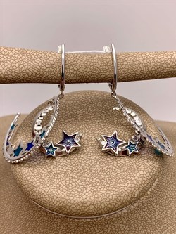 *Серьги Полумесяцы Эмаль арт. 02-4744-00-000-0200-69-466 вес 6,46 г - фото 278237