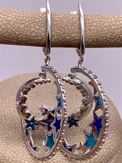 *Серьги Полумесяцы Эмаль арт. 02-4744-00-000-0200-69-466 вес 6,46 г - фото 278239