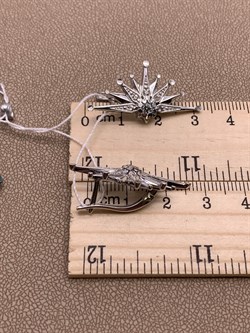 *Серьги Снежинки Голубой Топаз арт. 02-4752-00-201-0200-68-544 вес 4,98 г - фото 278269