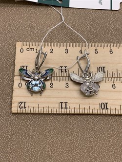 *Серьги Светлячки Голубой Топаз Эмаль арт. 02-4779-00-201-0200-69-322 вес 5,81 г - фото 278286 *Серьги Светлячки Голубой Топаз Эмаль арт. 02-4779-00-201-0200-69-322 вес 5,81 г - фото 278286