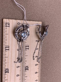 *Серьги Часы Голубой Топаз арт. 02-4745-00-201-0200-6-543 вес 8,24 г - фото 278309 *Серьги Часы Голубой Топаз арт. 02-4745-00-201-0200-6-543 вес 8,24 г - фото 278309