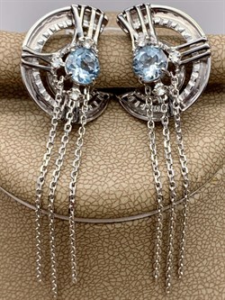 *Серьги Часы Голубой Топаз арт. 02-4745-00-201-0200-6-543 вес 8,24 г - фото 278314 *Серьги Часы Голубой Топаз арт. 02-4745-00-201-0200-6-543 вес 8,24 г - фото 278314