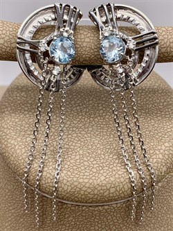 *Серьги Часы Голубой Топаз арт. 02-4745-00-201-0200-6-543 вес 8,24 г - фото 278316 *Серьги Часы Голубой Топаз арт. 02-4745-00-201-0200-6-543 вес 8,24 г - фото 278316