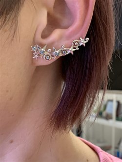 *Серьги Пусеты Звёзды Голубой Топаз арт. 02-4735-00-201-0200-68-502 вес 5,76 г - фото 278320