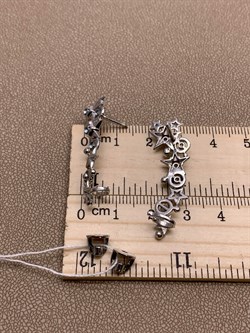 *Серьги Пусеты Звёзды Голубой Топаз арт. 02-4735-00-201-0200-68-502 вес 5,76 г - фото 278322