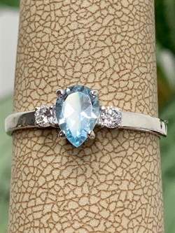 *Кольцо р.18,5 Голубой Топаз арт. 01-0027/00ТБ-00-239 Вес 1,74 г - фото 278388