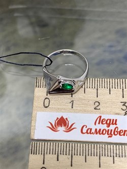 *Кольцо р.16,5 иск Изумруд арт. 01-0560/00НИ-00-912 вес 4 г - фото 278464