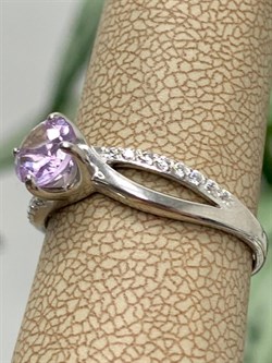 *Кольцо р.18 Лавандовый Аметист арт. 01-0009/00АМ-00-001 Вес 2,20 г - фото 278540