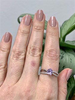 *Кольцо р.18 Лавандовый Аметист арт. 01-0009/00АМ-00-001 Вес 2,20 г - фото 278541