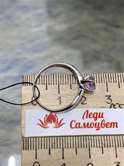 *Кольцо р.18 Лавандовый Аметист арт. 01-0009/00АМ-00-001 Вес 2,20 г - фото 278544