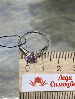 *Кольцо р.18 Лавандовый Аметист арт. 01-0009/00АМ-00-001 Вес 2,20 г - фото 278545