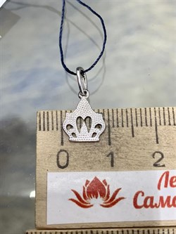 *Подвеска Корона Белый Фианит арт. 03-0687/00КЦ-00-101 вес 0,67 г - фото 278592