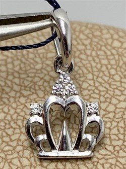 *Подвеска Корона Белый Фианит арт. 03-0687/00КЦ-00-101 вес 0,67 г - фото 278594