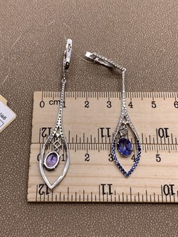 *Серьги Танзанит цв Белое арт. 2-107-766-55-115 вес 5,91 г - фото 278722 *Серьги Танзанит цв Белое арт. 2-107-766-55-115 вес 5,91 г - фото 278722