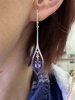 *Серьги Танзанит цв Белое арт. 2-107-766-55-115 вес 5,91 г - фото 278724 *Серьги Танзанит цв Белое арт. 2-107-766-55-115 вес 5,91 г - фото 278724