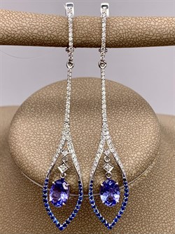 *Серьги Танзанит цв Белое арт. 2-107-766-55-115 вес 5,91 г - фото 278725 *Серьги Танзанит цв Белое арт. 2-107-766-55-115 вес 5,91 г - фото 278725