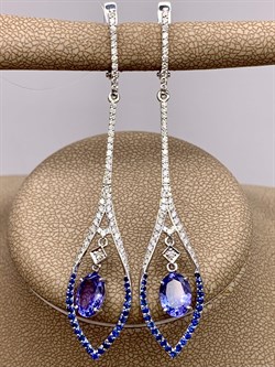 *Серьги Танзанит цв Белое арт. 2-107-766-55-115 вес 5,91 г - фото 278726 *Серьги Танзанит цв Белое арт. 2-107-766-55-115 вес 5,91 г - фото 278726