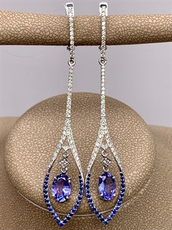 *Серьги Танзанит цв Белое арт. 2-107-766-55-115 вес 5,91 г - фото 278727 *Серьги Танзанит цв Белое арт. 2-107-766-55-115 вес 5,91 г - фото 278727