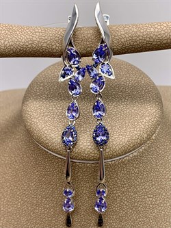 *Серьги Танзанит цв Белое арт. 2-107-524-56-660 вес 6,37 г - фото 278751 *Серьги Танзанит цв Белое арт. 2-107-524-56-660 вес 6,37 г - фото 278751