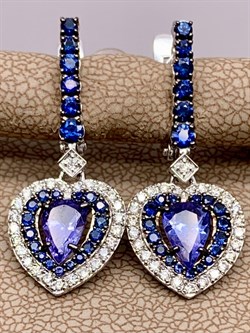 *Серьги Танзанит цв Белое арт 2-208374-00-55-389 вес 4,72 г - фото 278775 *Серьги Танзанит цв Белое арт 2-208374-00-55-389 вес 4,72 г - фото 278775