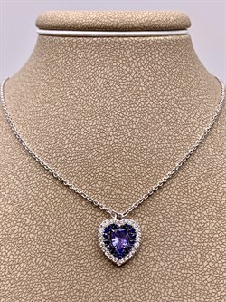 *Колье р.45-50 Танзанит цв Белое арт 6-260482-00-55-396 вес 3,9 г - фото 278783 *Колье р.45-50 Танзанит цв Белое арт 6-260482-00-55-396 вес 3,9 г - фото 278783