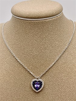 *Колье р.45-50 Танзанит цв Белое арт 6-260482-00-55-396 вес 3,9 г - фото 278785
