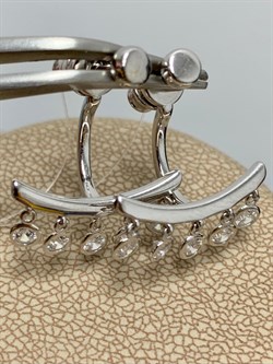 *Серьги Пусеты Трансформеры Белый Фианит арт. 02-2800/00СВ-00-821 вес 3,87 г - фото 279031