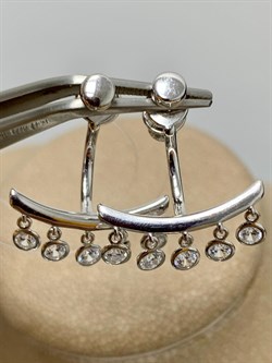 *Серьги Пусеты Трансформеры Белый Фианит арт. 02-2800/00СВ-00-821 вес 3,87 г - фото 279034