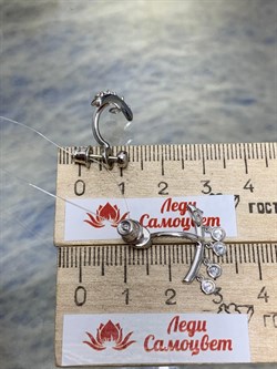 *Серьги Пусеты Трансформеры Белый Фианит арт. 02-2800/00СВ-00-821 вес 3,87 г - фото 279036