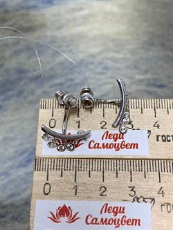 *Серьги Пусеты Трансформеры Белый Фианит арт. 02-2800/00СВ-00-821 вес 3,87 г - фото 279038