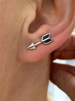 *Серьги Пусеты Стлелы Эмаль арт. 02-2672/0ЭМ3-00-077 вес 1,83 г - фото 279042