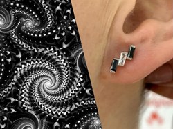 *Серьги Пусеты Микс Черный Фианит арт. 02-2951/КЦ10-00-330 вес 1,47 г - фото 279064 *Серьги Пусеты Микс Черный Фианит арт. 02-2951/КЦ10-00-330 вес 1,47 г - фото 279064