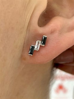 *Серьги Пусеты Микс Черный Фианит арт. 02-2951/КЦ10-00-330 вес 1,47 г - фото 279066 *Серьги Пусеты Микс Черный Фианит арт. 02-2951/КЦ10-00-330 вес 1,47 г - фото 279066