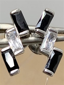 *Серьги Пусеты Микс Черный Фианит арт. 02-2951/КЦ10-00-330 вес 1,47 г - фото 279069 *Серьги Пусеты Микс Черный Фианит арт. 02-2951/КЦ10-00-330 вес 1,47 г - фото 279069