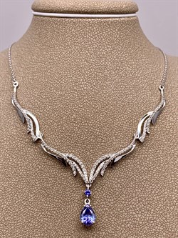*Колье р.50 Танзанит цв Белое арт 6-260483-00-31-705 вес 6,42 г - фото 279223 *Колье р.50 Танзанит цв Белое арт 6-260483-00-31-705 вес 6,42 г - фото 279223