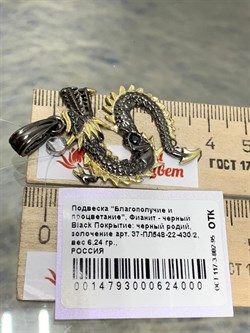 *Подвеска Благополучие и Процветание  Дракон Фианит арт. 37-ПЛ548-22-430/2-6,24 вес 6,24 г - фото 279243 *Подвеска Благополучие и Процветание  Дракон Фианит арт. 37-ПЛ548-22-430/2-6,24 вес 6,24 г - фото 279243