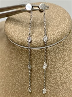 *Серьги Пусеты Белый Фианит арт. 02-2798/00СВ-00-780 вес 1,85 г - фото 279460 *Серьги Пусеты Белый Фианит арт. 02-2798/00СВ-00-780 вес 1,85 г - фото 279460