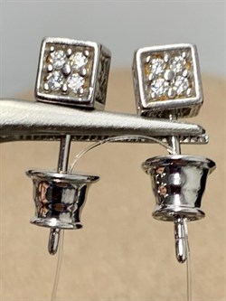 *Серьги Пусеты Белый Фианит арт. 02-2001/00КЦ-00-727 вес 1,62 г - фото 279495 *Серьги Пусеты Белый Фианит арт. 02-2001/00КЦ-00-727 вес 1,62 г - фото 279495